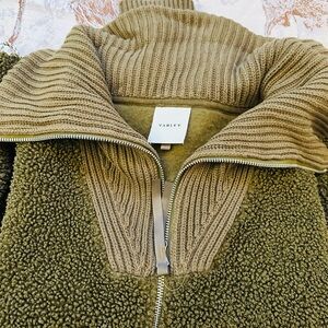 Olive Zip-Through Mixed Jacket